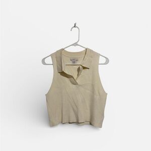 Sincerely Jules Beige Sleeveless Crop Top